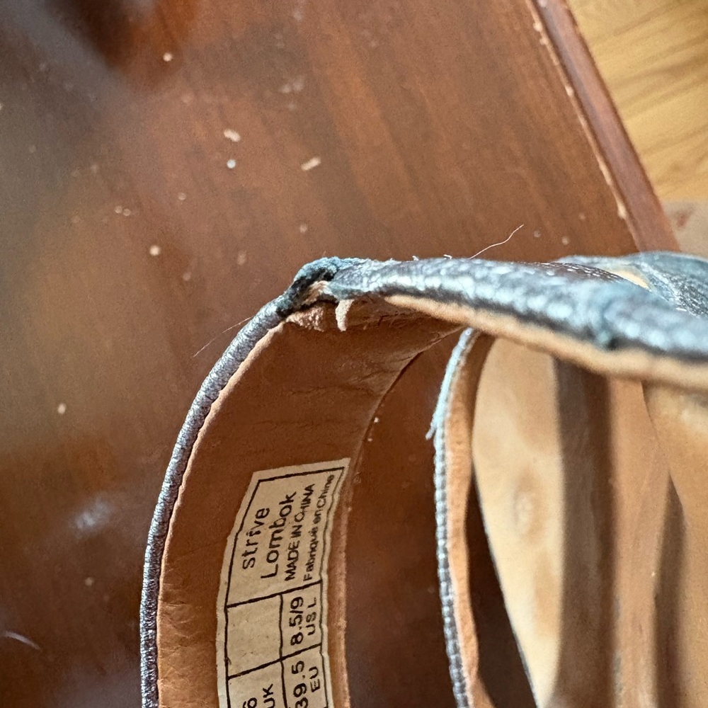 Metallic Double Strap Sandals - Picture 6 of 7